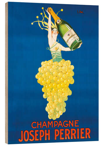 Wood print Champagne Joseph Perrier