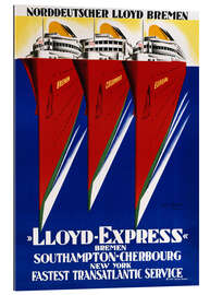 Galleritryck Norddeutscher Lloyd Bremen / Lloyd Express. 1929