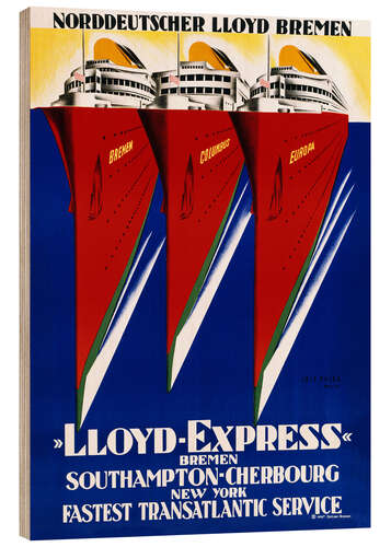 Obraz na drewnie Norddeutscher Lloyd Bremen / Lloyd Express. 1929