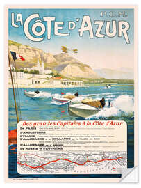 Selvklebende plakat La Côte d'Azur