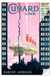 Selvklebende plakat Cunard Line