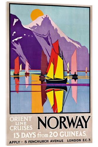 Acrylglasbild Orient Line Cruises Norwegen