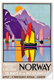 Selvklebende plakat Orient Line Cruises Norway