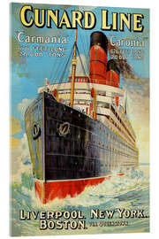 Stampa su vetro acrilico  Cunard Line - Liverpool, New York, Boston - Edward Wright