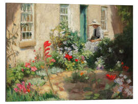 Magnettafel Lesende Frau im Garten. Um 1900