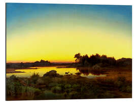 Magnettafel Rehe in Landschaft mit Sonnenuntergang