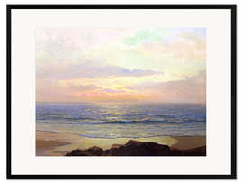 Framed art print Sunset over the sea.