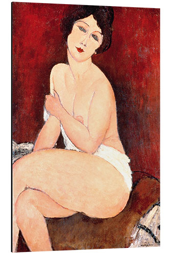 Aluminiumsbilde Nude Sitting on a Divan