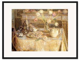 Gerahmter Kunstdruck Das weiße Tischtuch