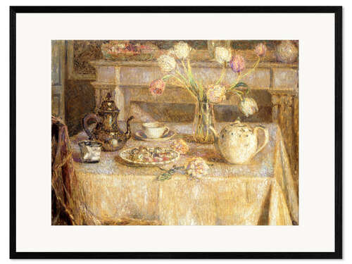 Plakat artystyczny premium w ramie The white tablecloth