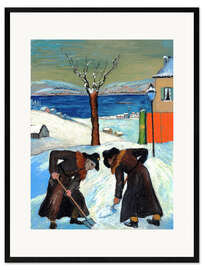 Gerahmter Kunstdruck Schnee über Nacht