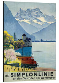 Aluminium print Simplon line - train ride around Lake Geneva.