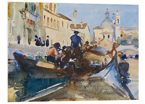 Foam board print Gondoliers, Venice