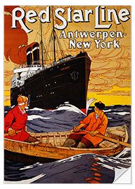 Wandsticker Red Star Line. Um 1900