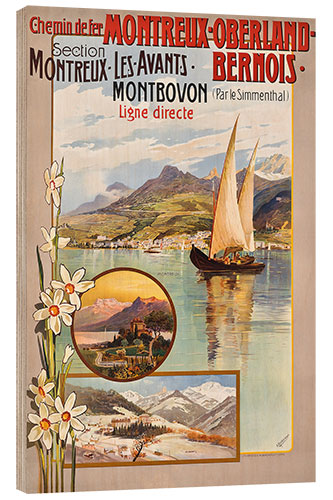 Wood print Railway Montreux