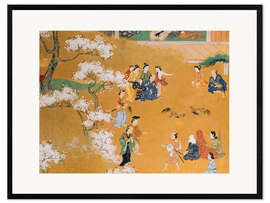 Framed art print A hand-to-hand fight under blossoming church trees