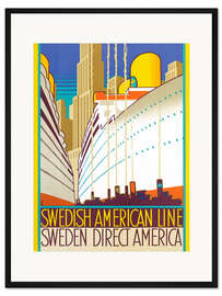 Gerahmter Kunstdruck Schweden-Amerika Kreuzschiff