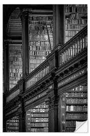 Wall sticker Trinity College Library B/W