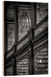 Wood print Trinity College Library B/W