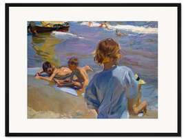Gerahmter Kunstdruck Kinder am Strand, 1916