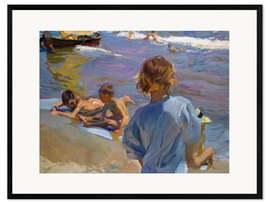 Ingelijste kunstdruk Children on the Beach, 1916
