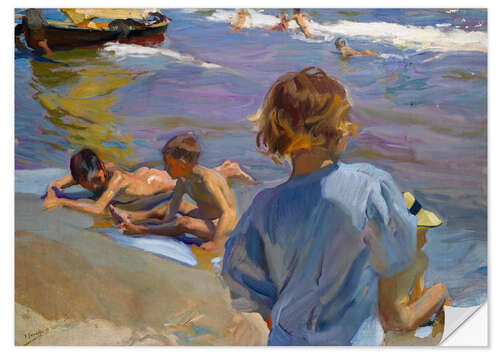 Selvklæbende plakat Children on the Beach, 1916