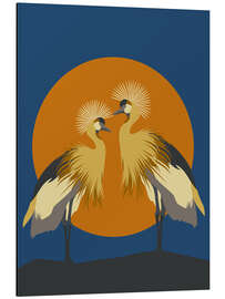 Magnettafel Kraniche im Sonnenuntergang