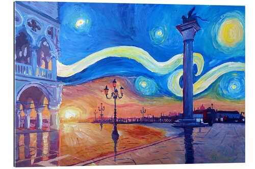 Galleriprint Starry Night in Venice Italy San Marco with Lion