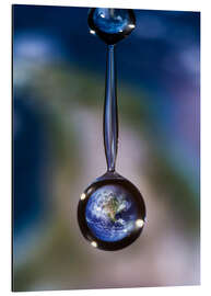 Magnettafel Die Erde im Wassertropfen