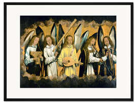 Gerahmter Kunstdruck Fünf musizierende Engel