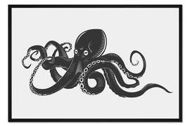 Gerahmter Kunstdruck Schwarze Krake