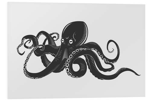 Foam board print Black octopus