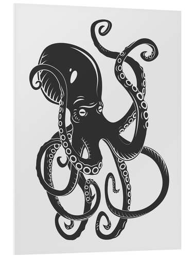 Foam board print Black octopus