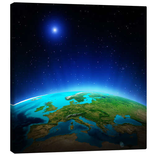 Canvas print Europe on planet Earth