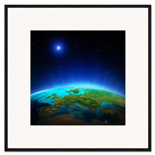 Framed art print Europe on planet Earth