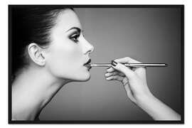 Gerahmter Kunstdruck Bei der Visagistin