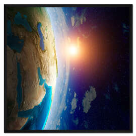 Gerahmter Kunstdruck Erde aus dem Weltraum