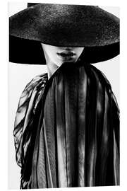 Foam board print Woman with black hat