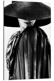 Magnettafel Frau mit schwarzem Hut