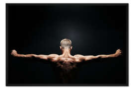 Gerahmter Kunstdruck muskulöse Schulterpartie