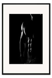 Gerahmter Kunstdruck Durchtrainiert, Schwarz-Weiß