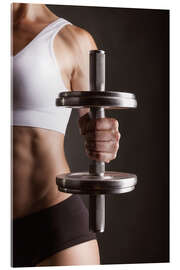 Akryylilasitaulu Sportswoman Dumbbell Training