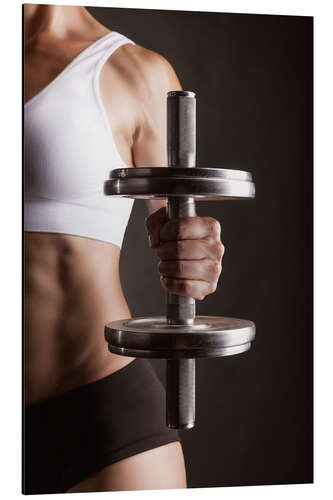 Aluminium print Sportswoman Dumbbell Training