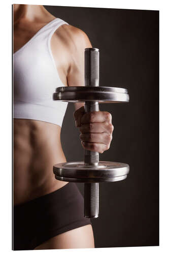 Galleritryck Sportswoman Dumbbell Training