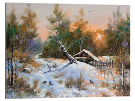 Magnettafel Winterlicher Sonnenuntergang