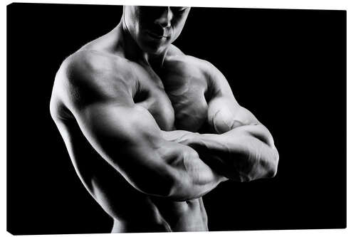 Canvas-taulu Bodybuilder with arms crossed