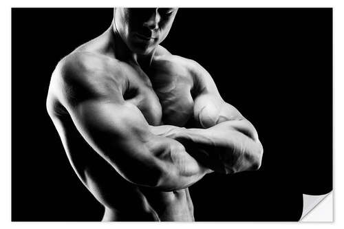 Naklejka na ścianę Bodybuilder with arms crossed