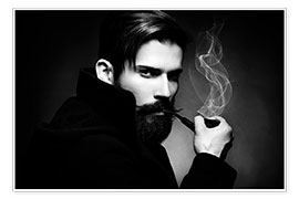Poster Smoking a pipe