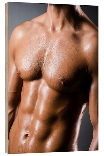 Wood print well-built body