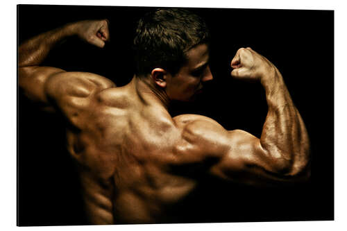 Aluminium print Bodybuilder posing